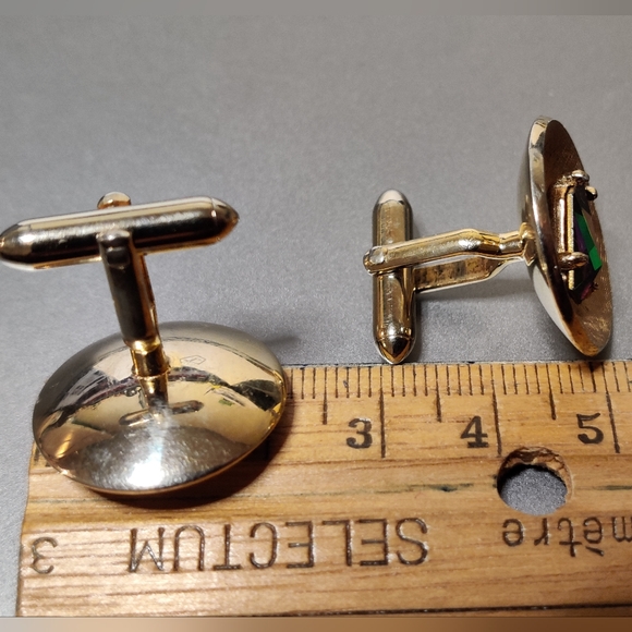 Vintage Swank Watermelon Crystal Cufflinks - Picture 3 of 10